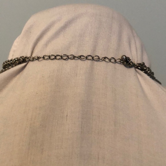 Silver and black layered necklace - Picture 4 of 4